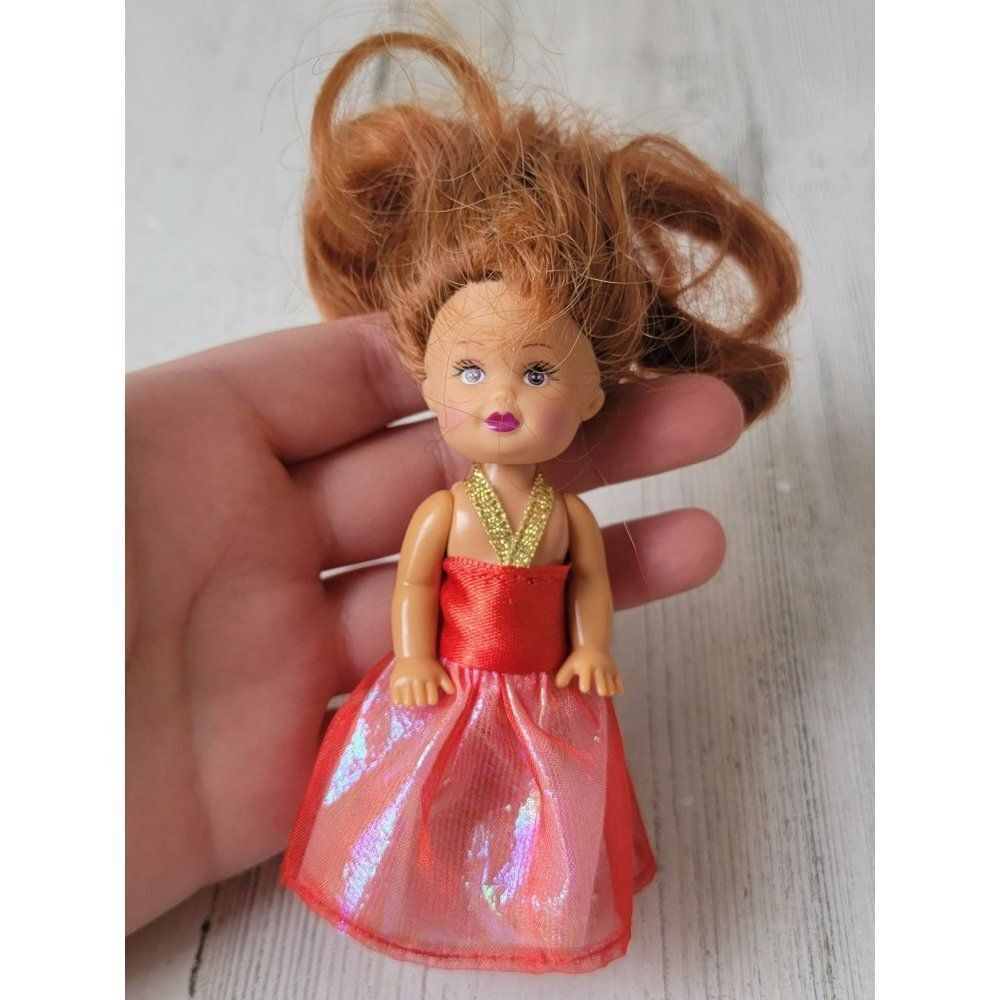 Red dress baby doll girl‎ toy figure Mini
